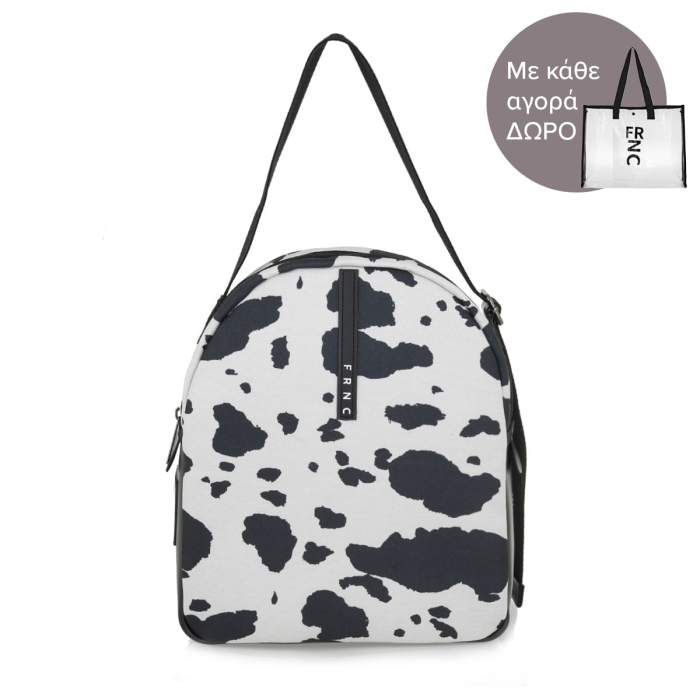 Τσάντα Πλάτης FRNC 5206 Εκρού / Μαύρο