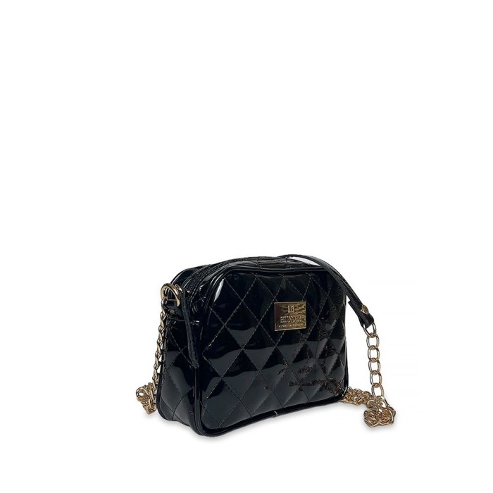 Τσάντα  Χιαστί Mini Oval Quilted Hunter 54003293 Μαύρο Λουστρίνι