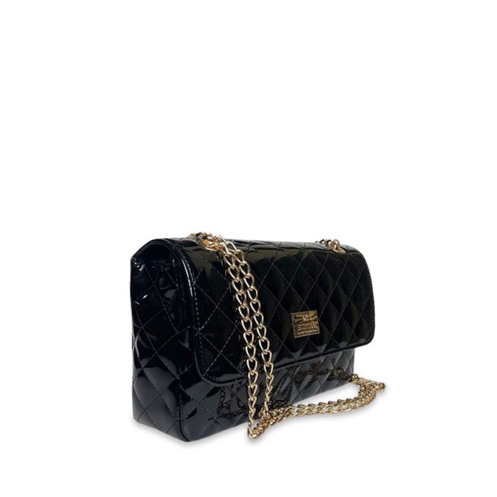 Τσάντα Ώμου Flap Quilted Hunter 54003294 Μαύρο Λουστρίνι