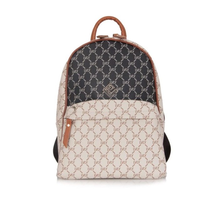 Τσάντα Πλάτης Lovely Ersi Mosaic Bag 17ER-SMON-00 Μπεζ / Μαύρο