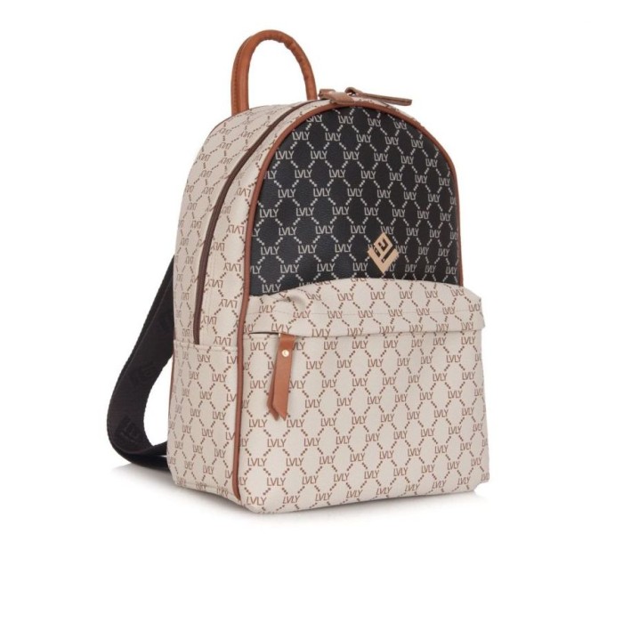 Τσάντα Πλάτης Lovely Ersi Mosaic Bag 17ER-SMON-00 Μπεζ / Μαύρο