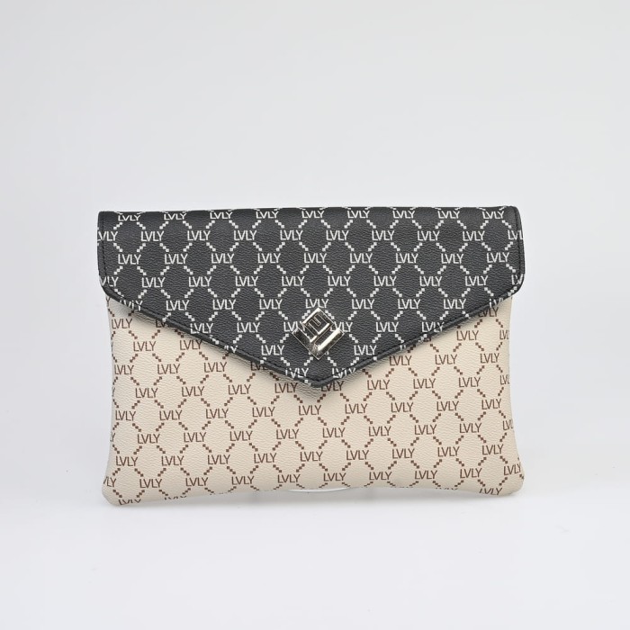 Τσάντα Χειρός / Φάκελος Lovely Cameo Mosaic Bag 17CM-MON-00 Μπεζ / Μαύρο