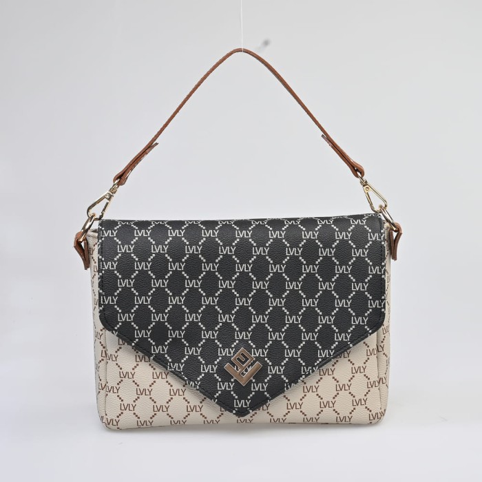 Τσάντα Χειρός / Χιαστί Lovely Essense Mosaic Bag 17ES-MON-00 Μπεζ / Μαύρο 