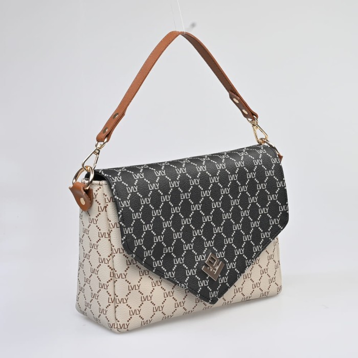 Τσάντα Χειρός / Χιαστί Lovely Essense Mosaic Bag 17ES-MON-00 Μπεζ / Μαύρο 