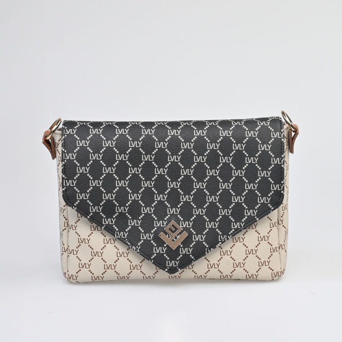 Τσάντα Χειρός / Χιαστί Lovely Essense Mosaic Bag 17ES-MON-00 Μπεζ / Μαύρο 