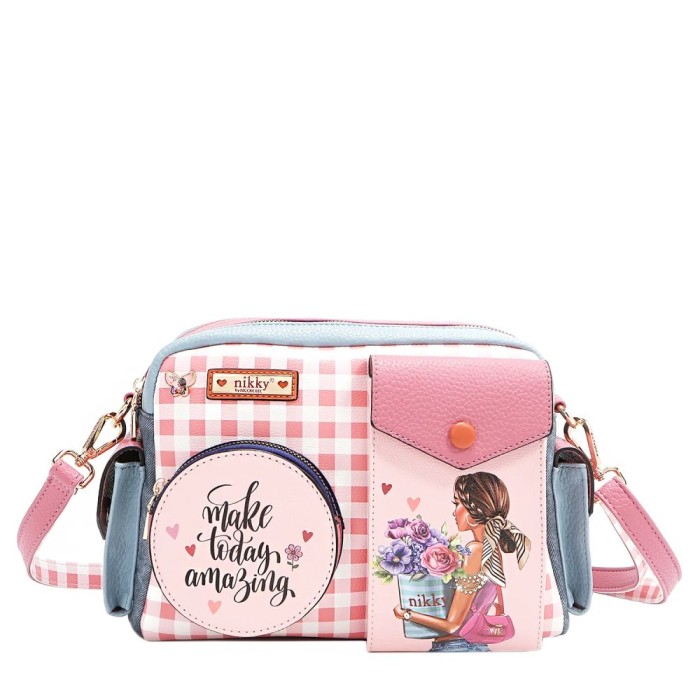 Τσάντα Χιαστί Nicole Lee NK12907 Flower Day Messenger