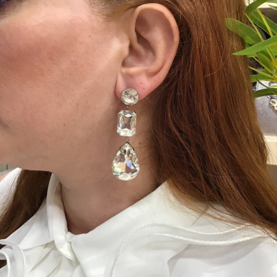 Σκουλαρίκια με λευκές πέτρες 