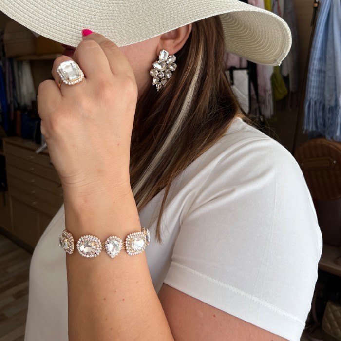 Βραχιόλι με λευκές πέτρες